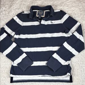 Abercrombie & Fitch Muscle Rugby Polo Long Sleeve Shirt Men's Large